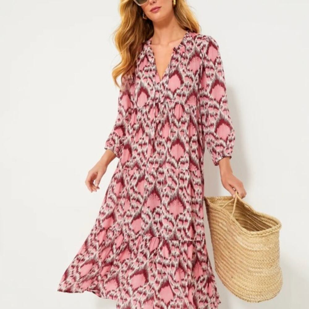 Tuckernuck Poppy Ikat Delmar Beach Coverup Maxi Dress